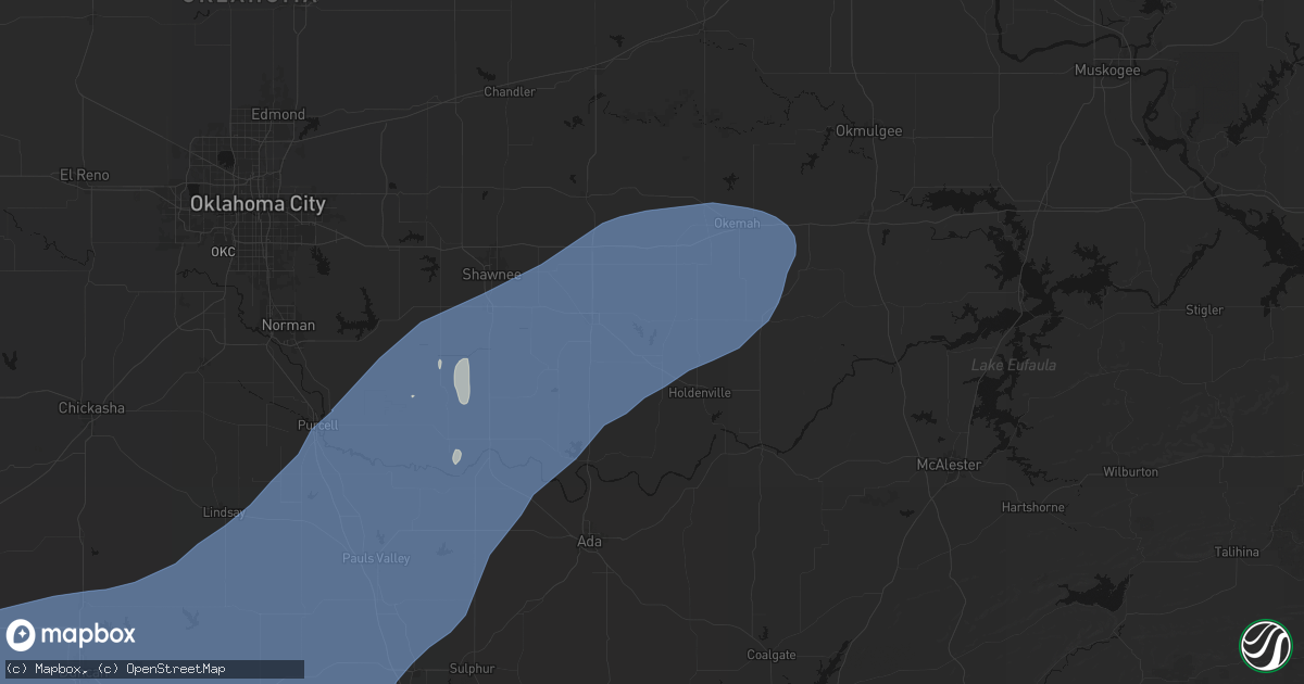 Hail map in Wewoka, OK on October 14, 2026