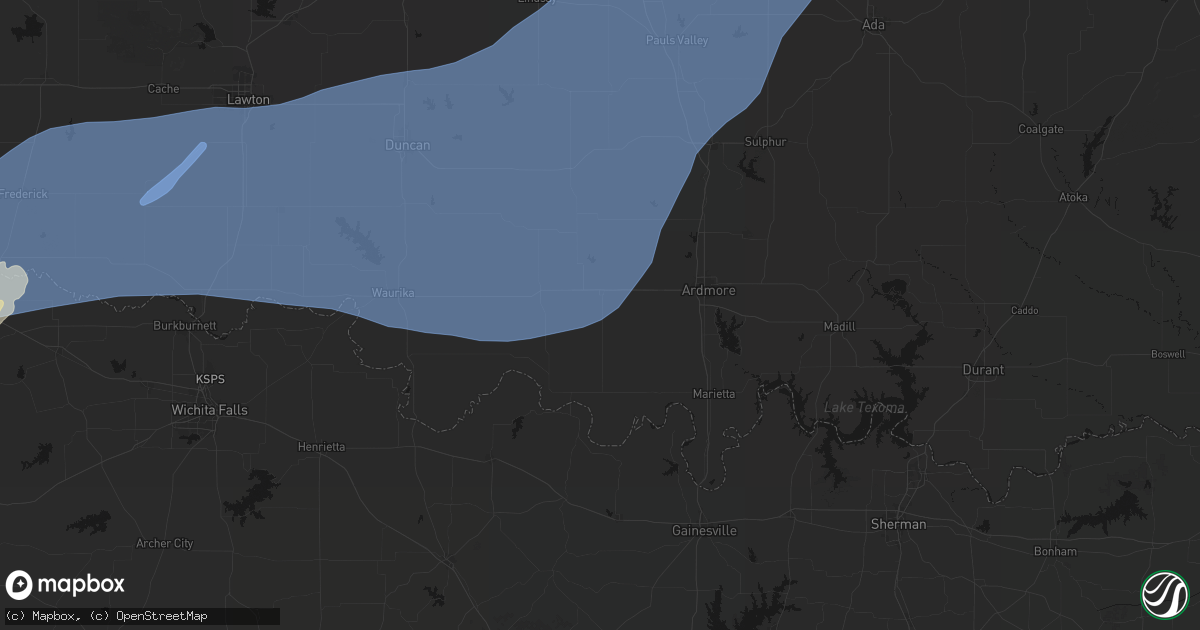 Hail map in Wilson, OK on October 14, 2026