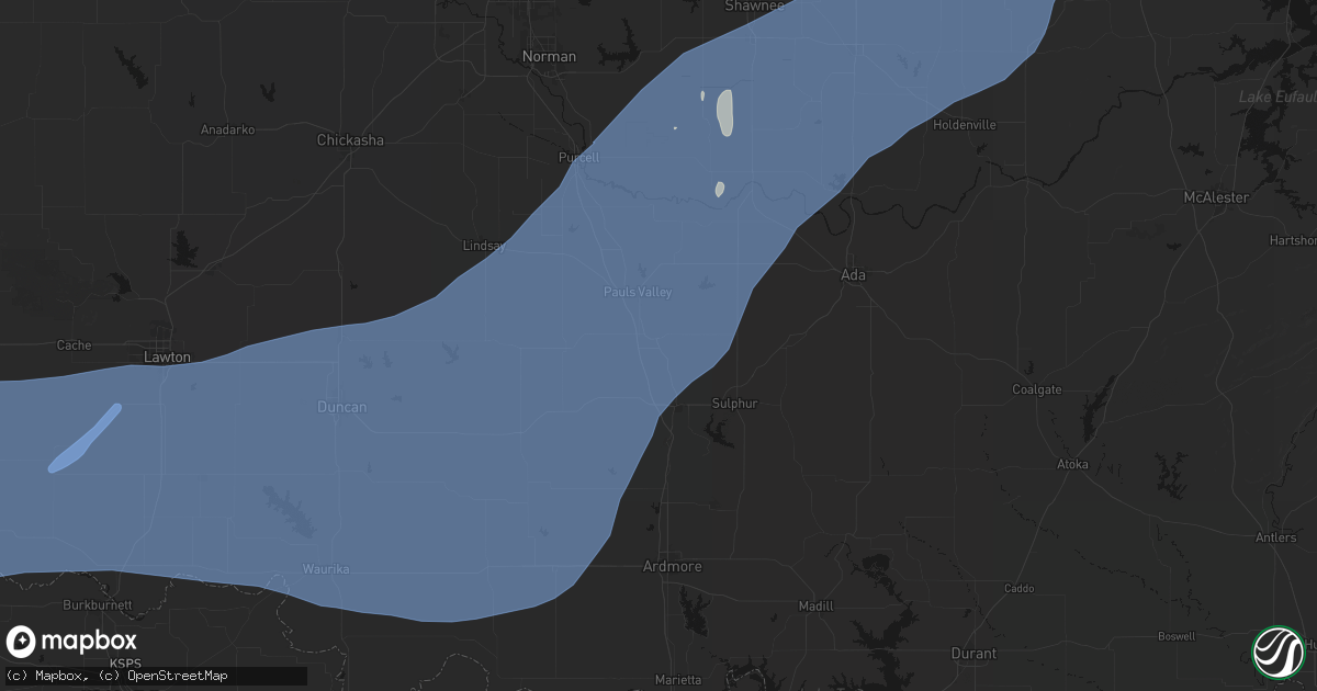 Hail map in Wynnewood, OK on October 14, 2026