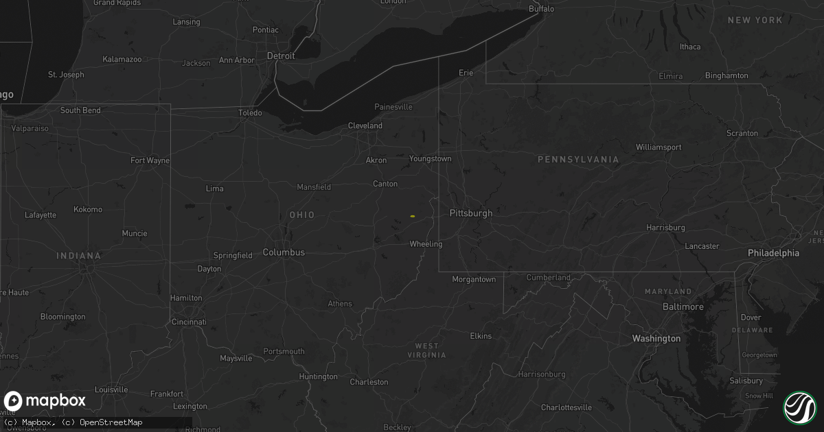 Hail map on October 14, 2026