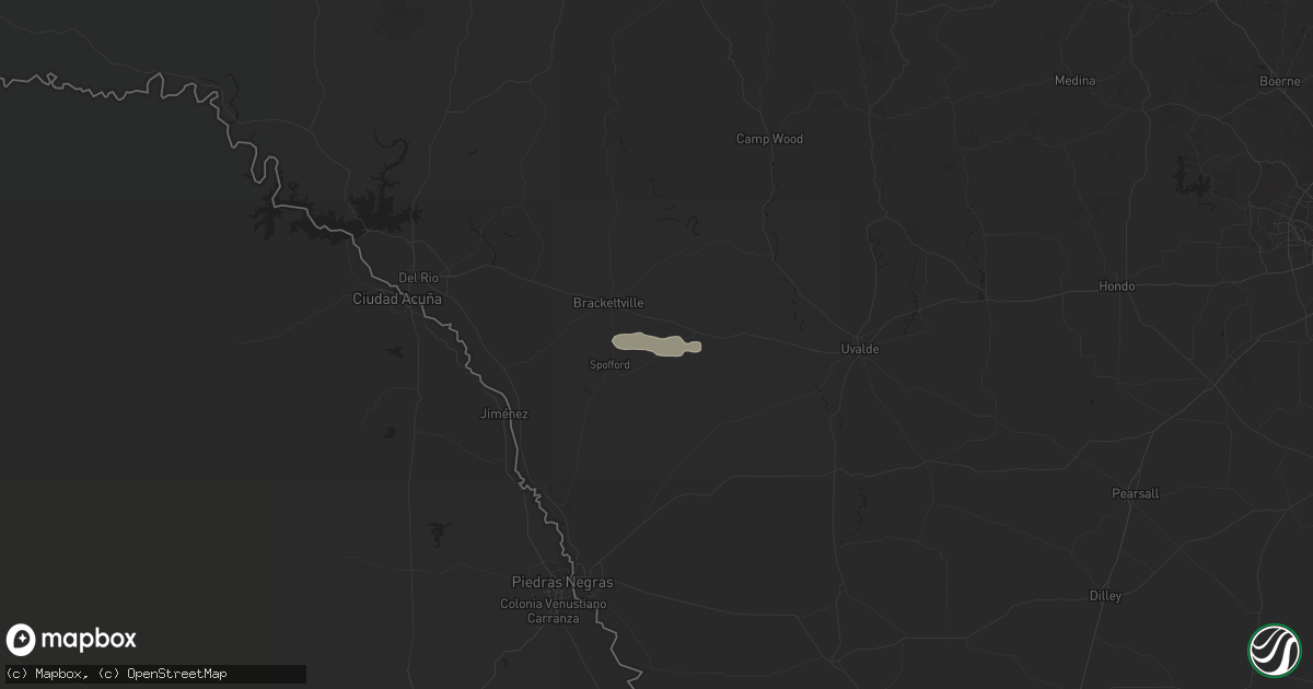 Hail map in Brackettville, TX on October 15, 2013