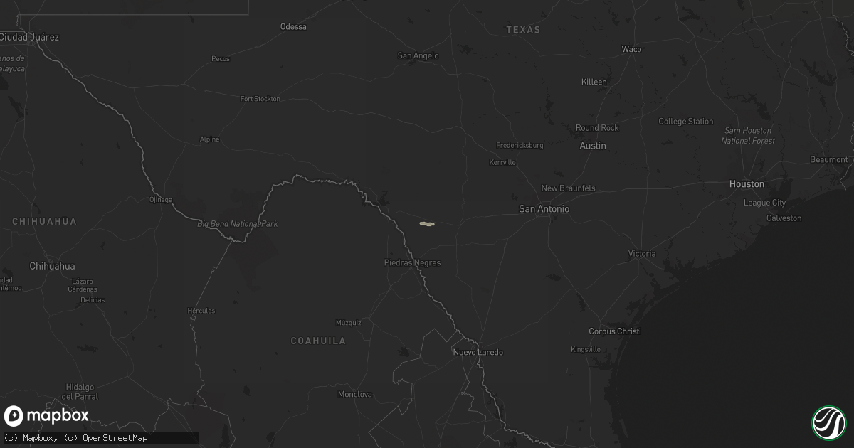 Hail map in Texas on October 15, 2013