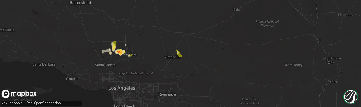 Hail map in Apple Valley, CA on October 15, 2015