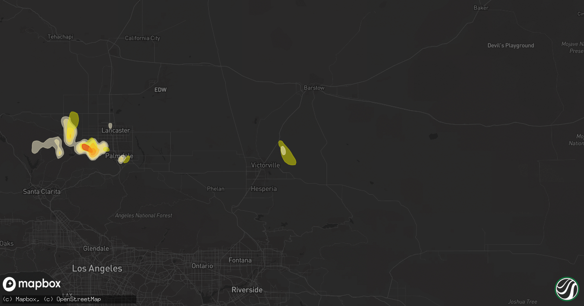 Hail map in Apple Valley, CA on October 15, 2015