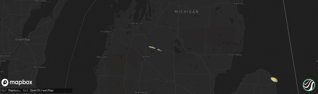 Hail map in Lake City, MI on October 15, 2015