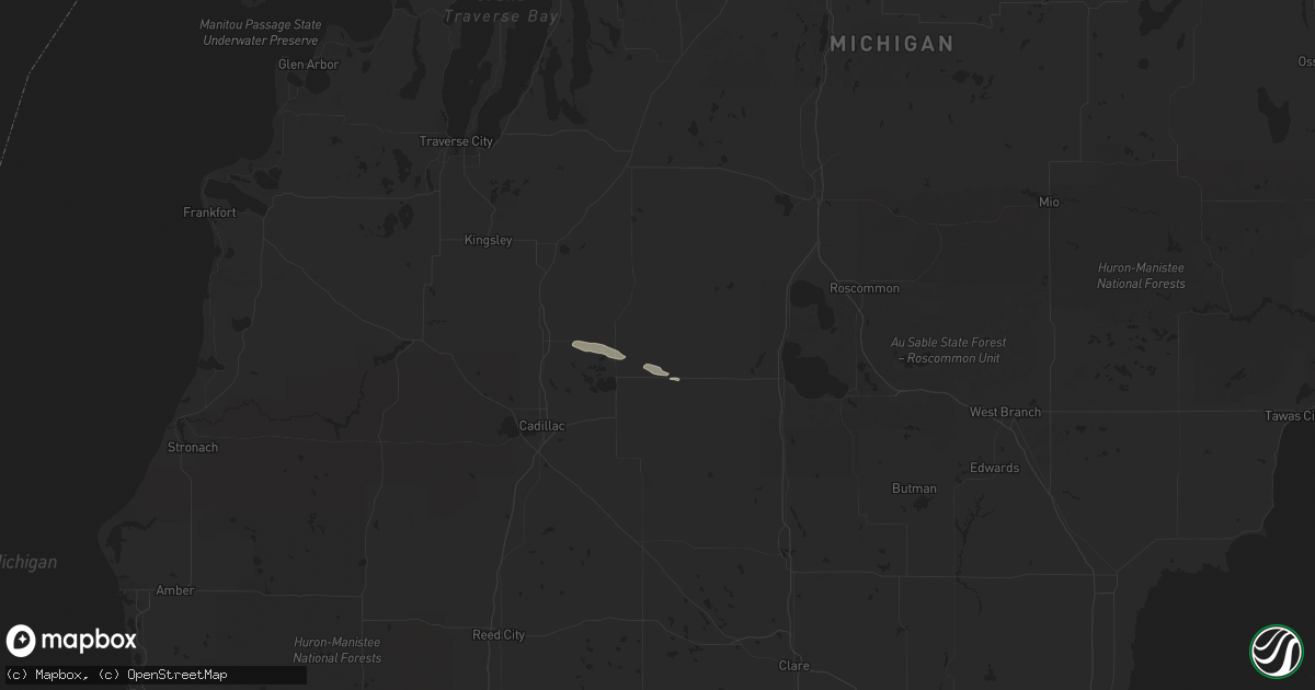 Hail map in Lake City, MI on October 15, 2015