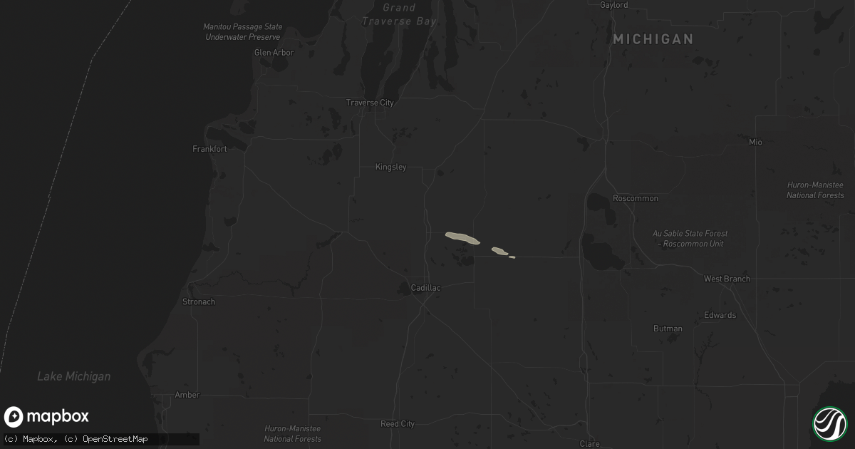 Hail map in Manton, MI on October 15, 2015