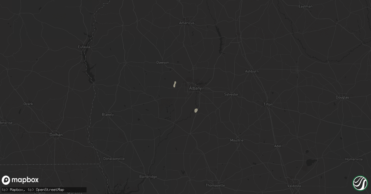 Hail map in Dawson, GA on October 15, 2016