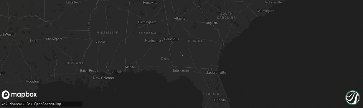 Hail map in Georgia on October 15, 2016
