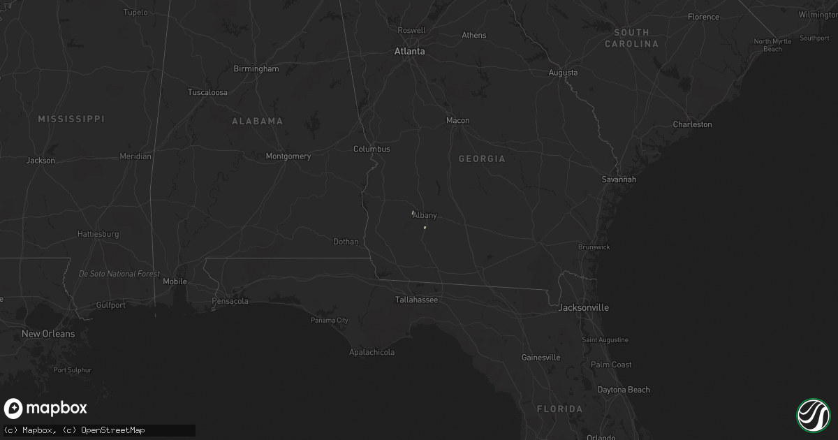 Hail map in Georgia on October 15, 2016