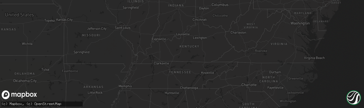 Hail map on October 15, 2016