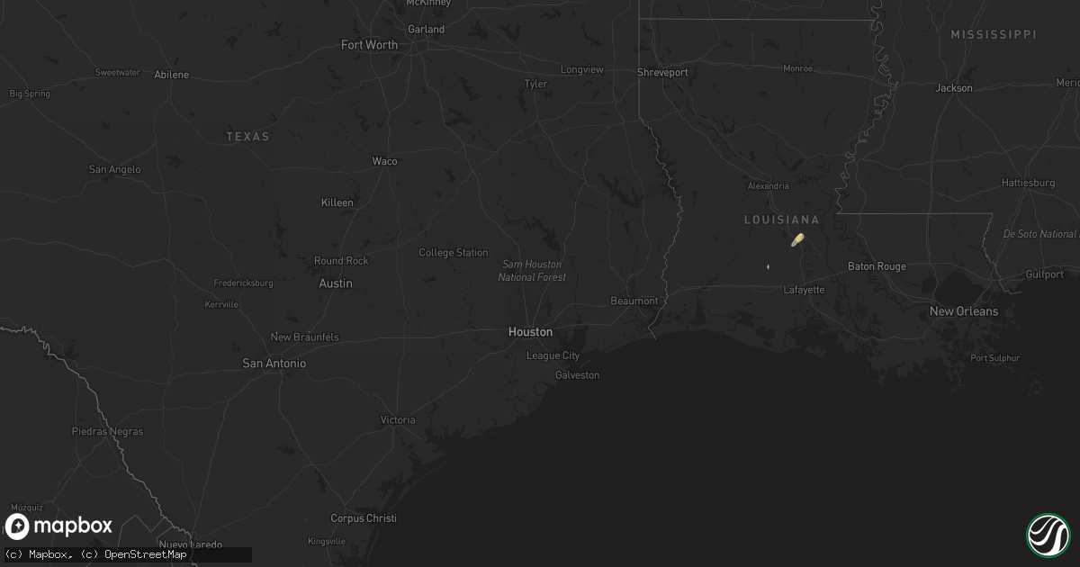 Hail map in Texas on October 15, 2018