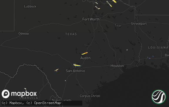 Hail map preview on 10-15-2019