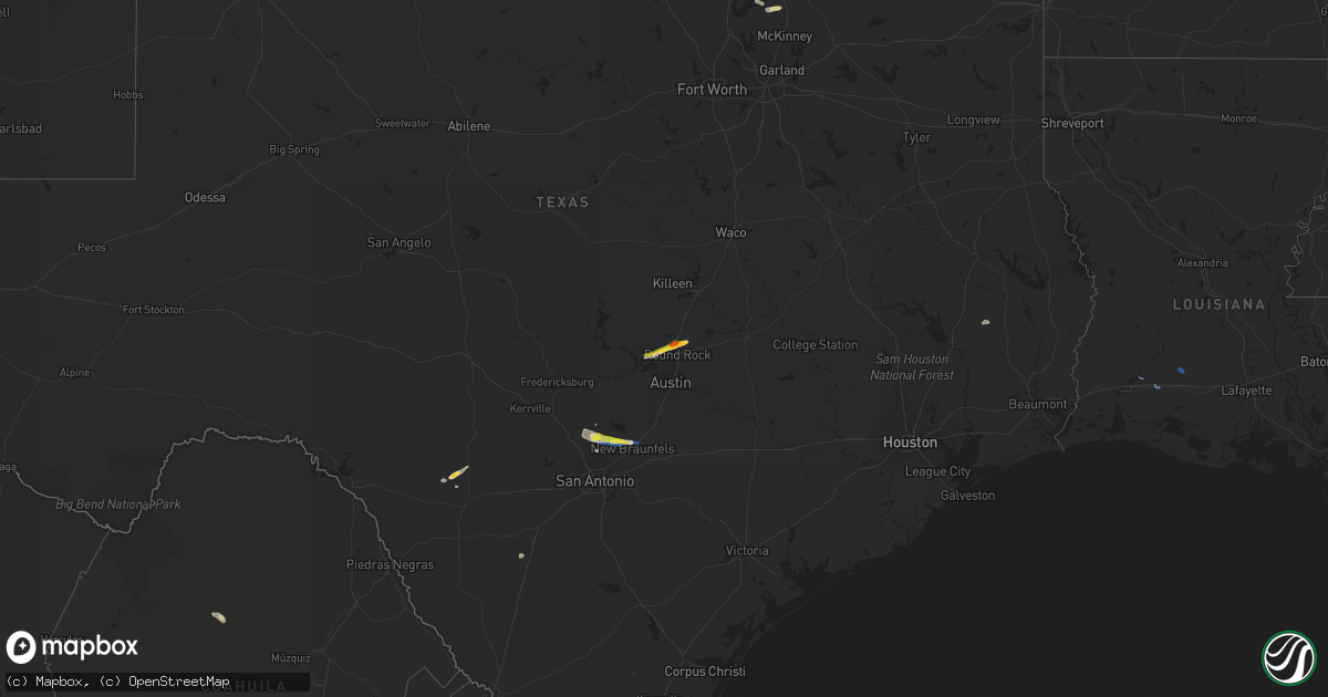 Hail map on October 15, 2019