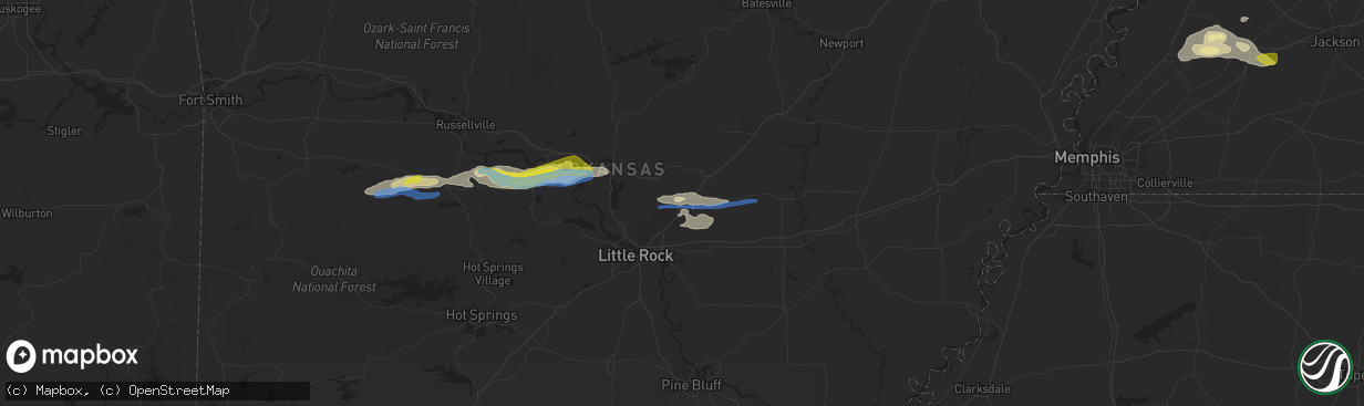 Hail map in Cabot, AR on October 15, 2021