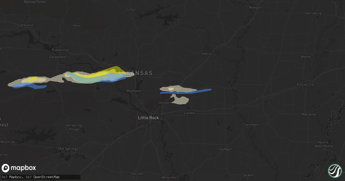 Hail map in Cabot, AR on October 15, 2021