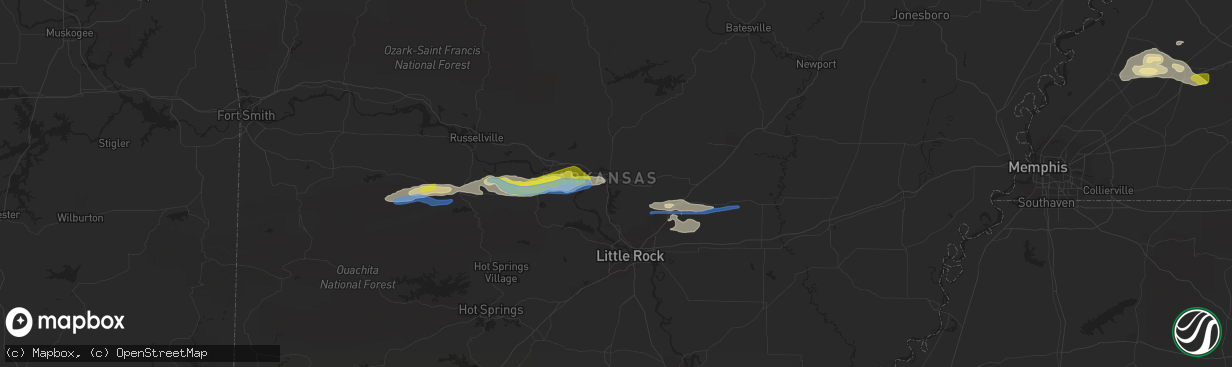 Hail map in Conway, AR on October 15, 2021