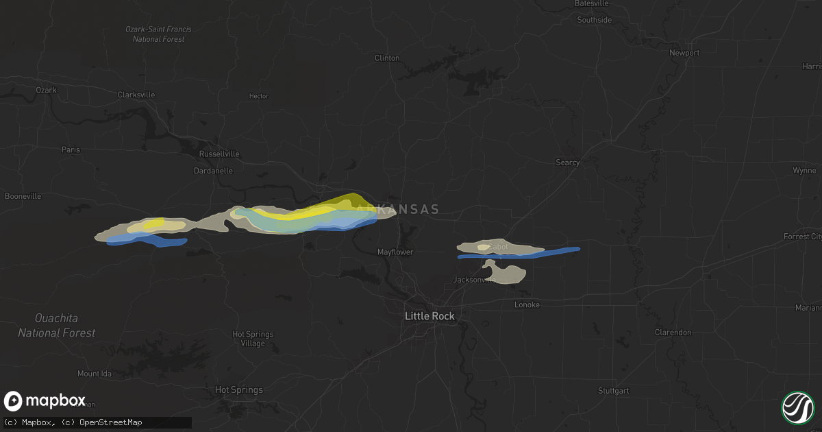Hail map in Conway, AR on October 15, 2021