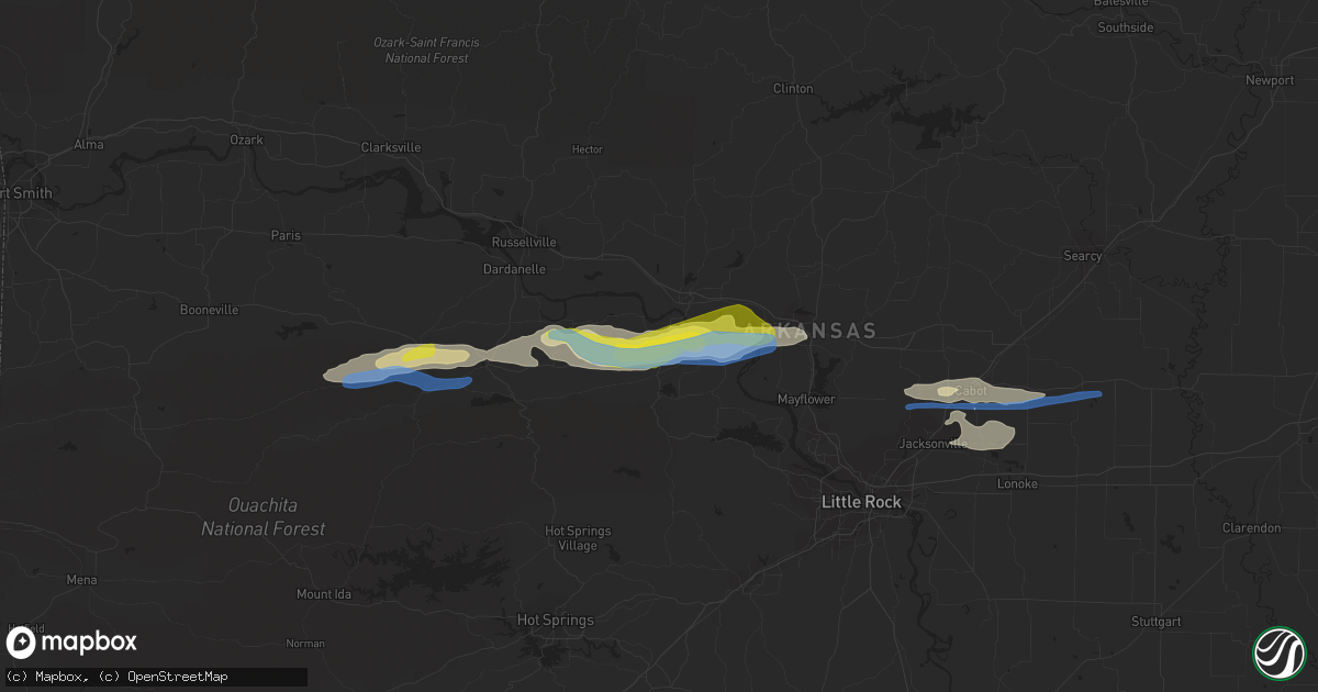 Hail map in Perry, AR on October 15, 2021