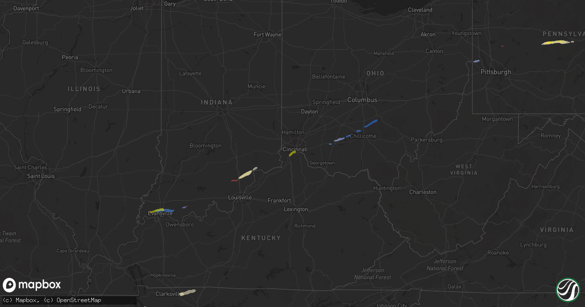 Hail map on October 15, 2021