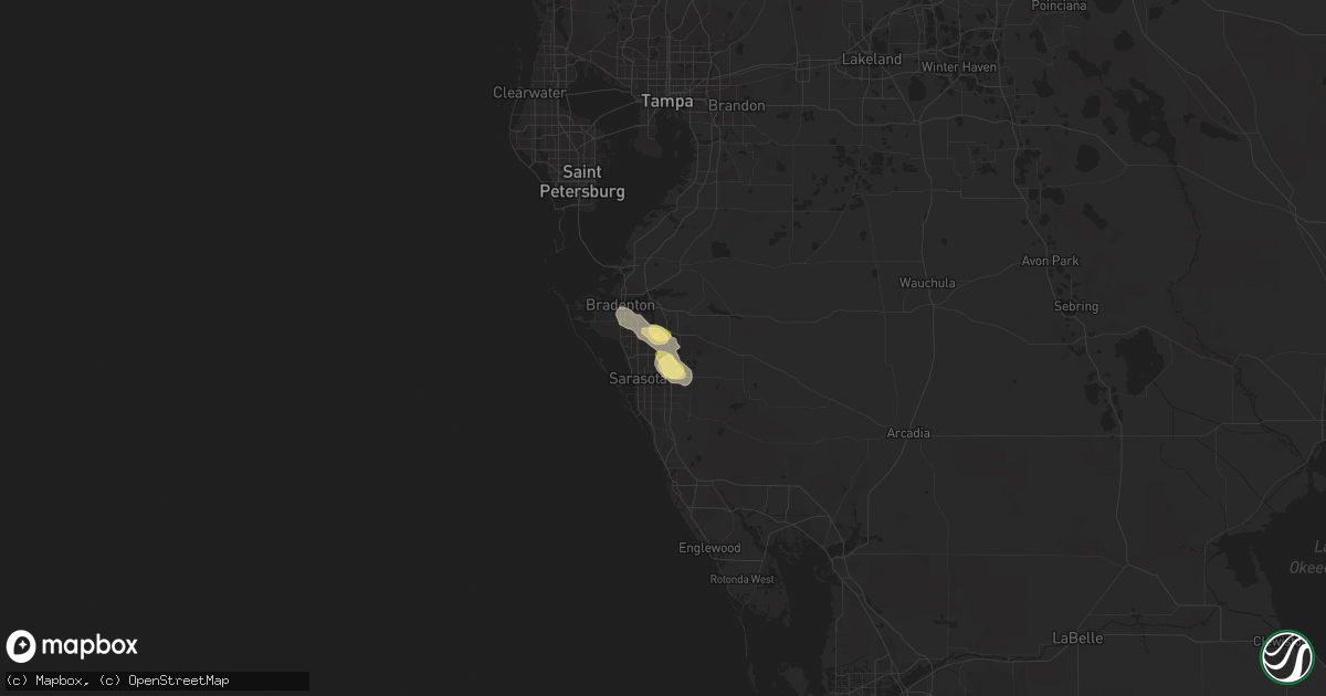 Hail map in Bradenton, FL on October 15, 2022