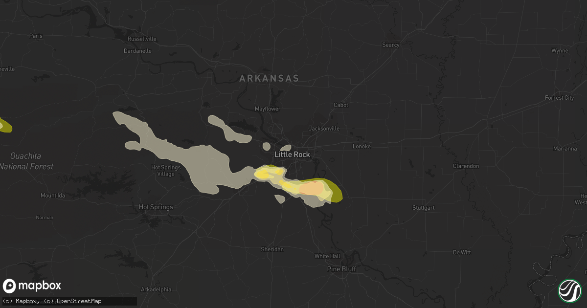 Hail map in Little Rock, AR on October 15, 2022