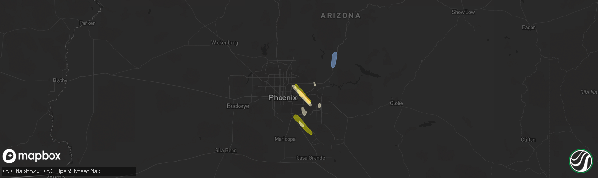 Hail map in Scottsdale, AZ on October 15, 2022