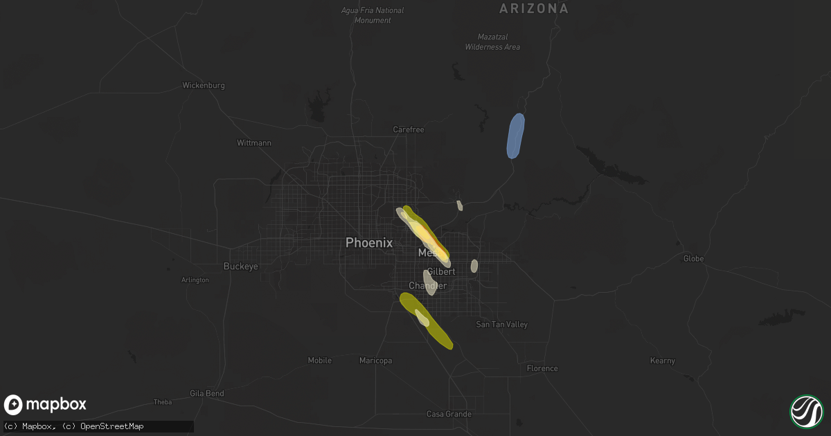 Hail map in Scottsdale, AZ on October 15, 2022