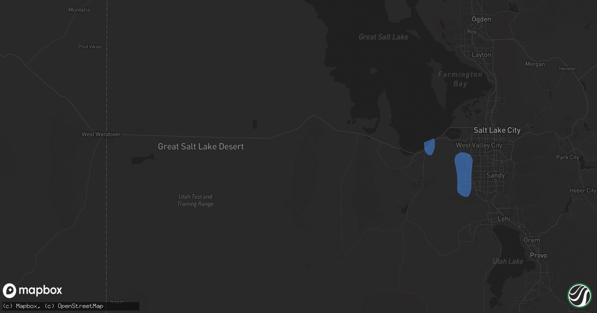 Hail map in Grantsville, UT on October 15, 2025