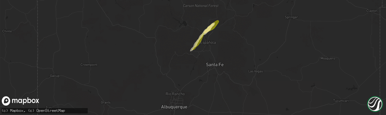Hail map in Los Alamos, NM on October 15, 2025