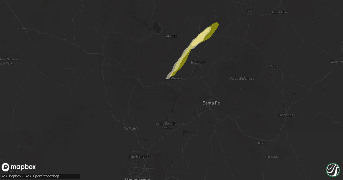 Hail map in Los Alamos, NM on October 15, 2025