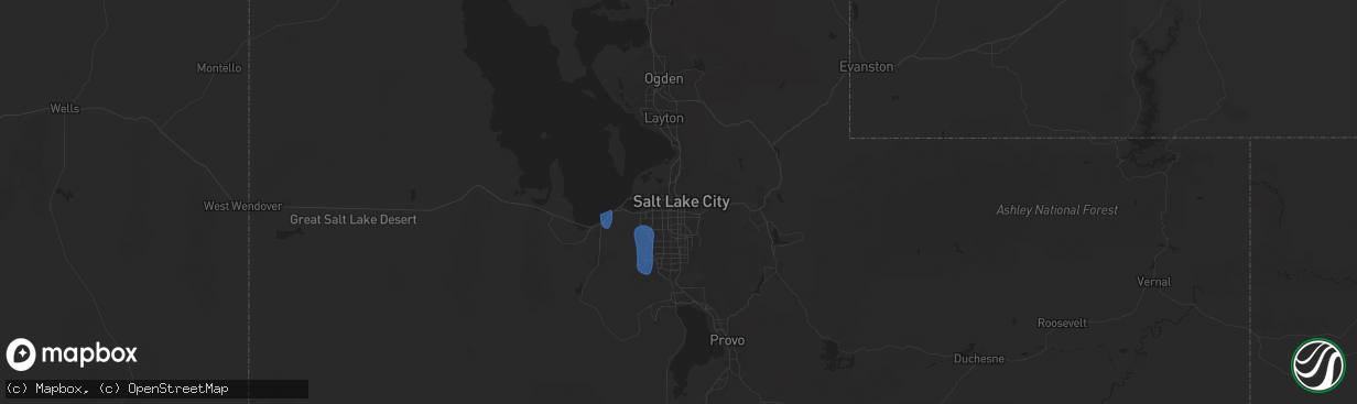 Hail map in Salt Lake City, UT on October 15, 2025