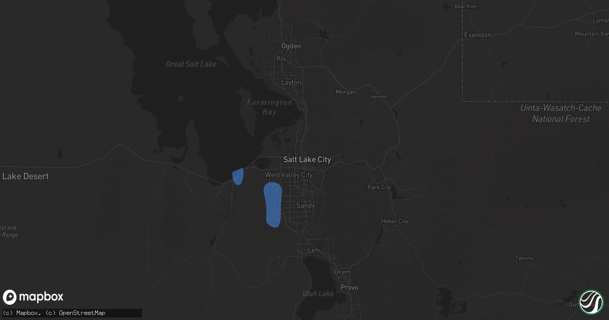 Hail map in Salt Lake City, UT on October 15, 2025