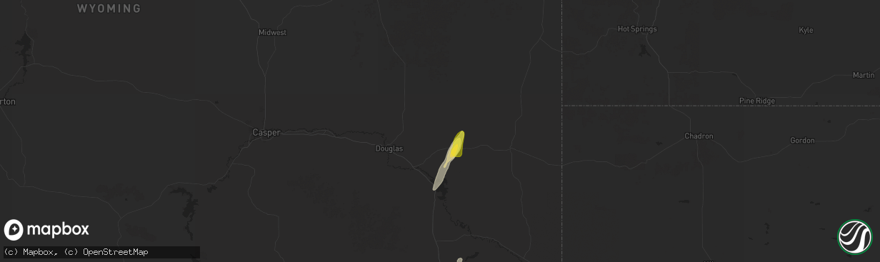 Hail map in Shawnee, WY on October 15, 2025