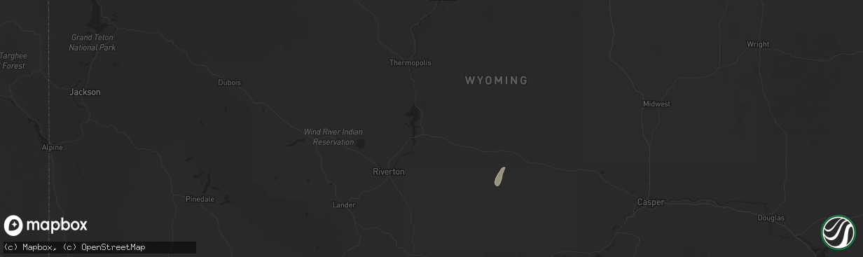 Hail map in Shoshoni, WY on October 15, 2025