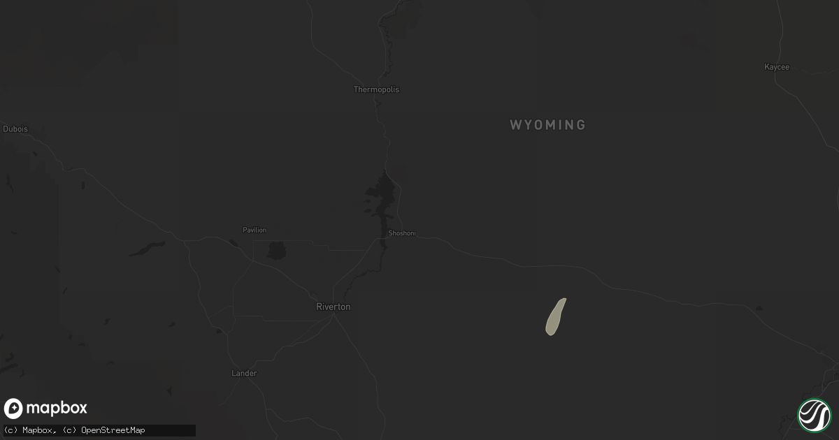 Hail map in Shoshoni, WY on October 15, 2025