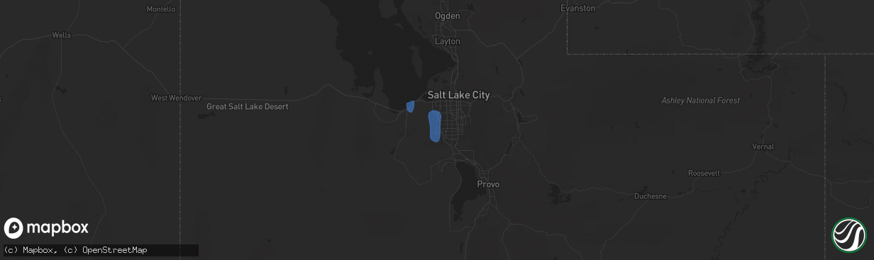 Hail map in South Jordan, UT on October 15, 2025