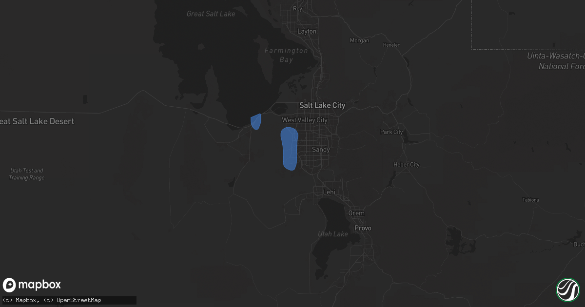 Hail map in South Jordan, UT on October 15, 2025