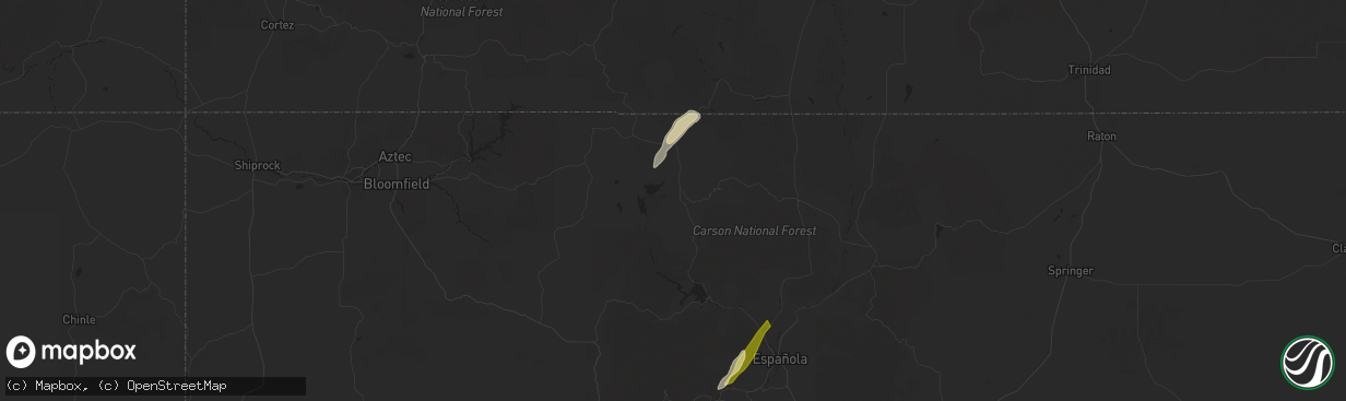 Hail map in Tierra Amarilla, NM on October 15, 2025