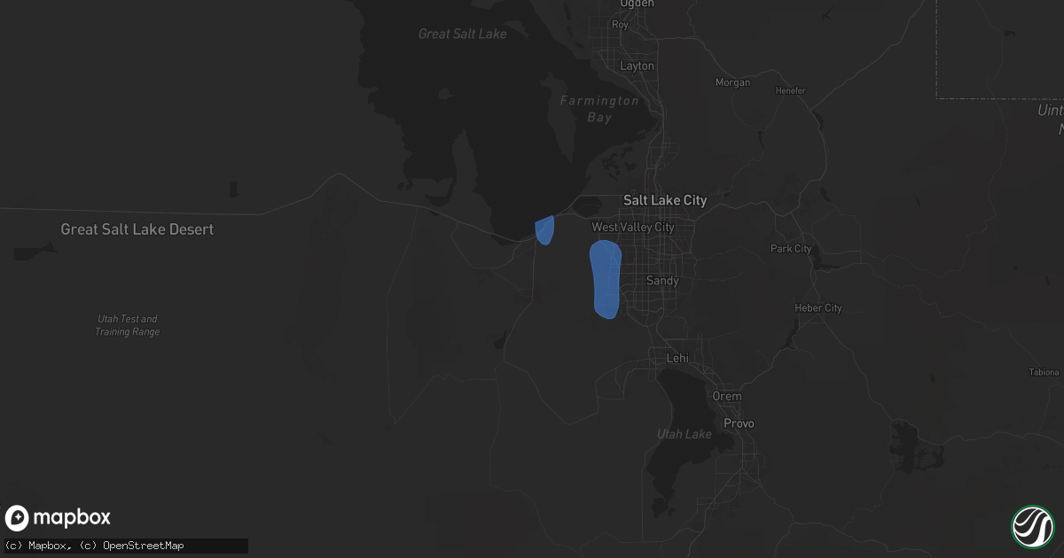 Hail map in Tooele, UT on October 15, 2025