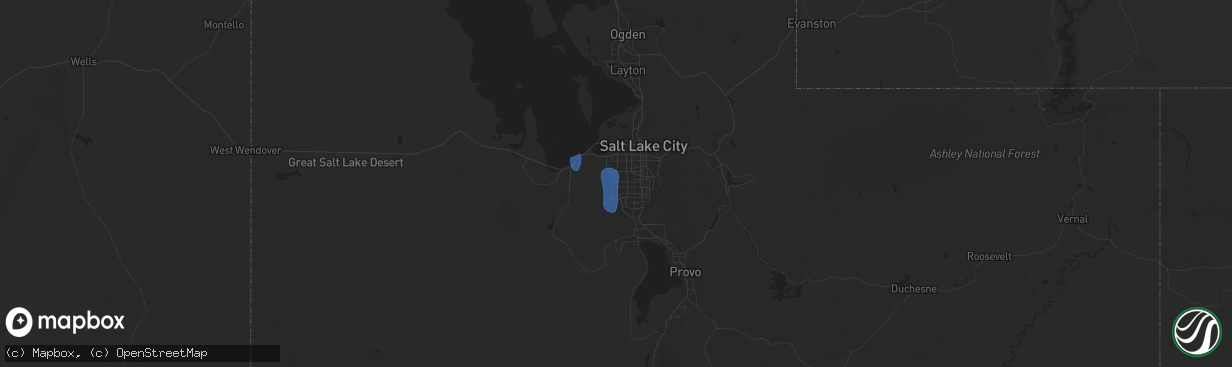 Hail map in West Jordan, UT on October 15, 2025