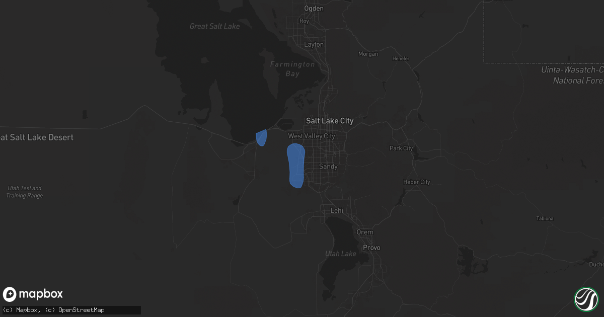 Hail map in West Jordan, UT on October 15, 2025