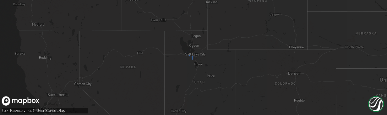 Hail map on October 15, 2025