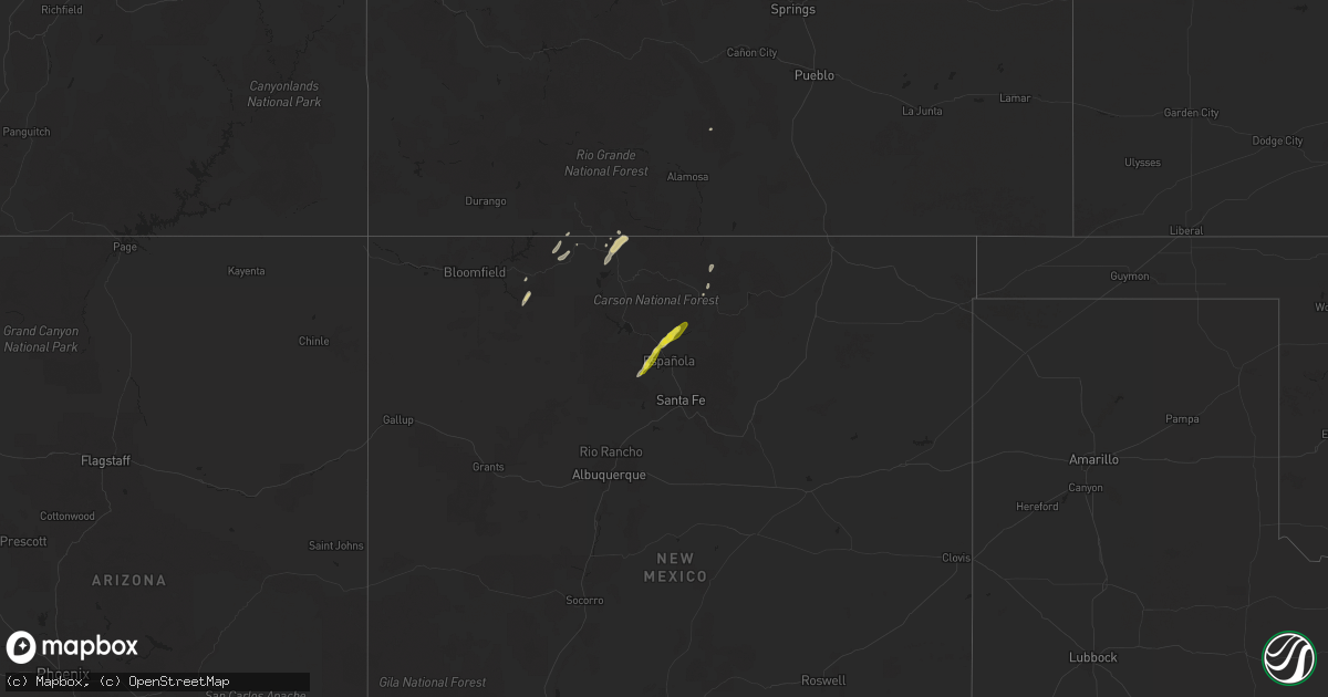 Hail map on October 15, 2025
