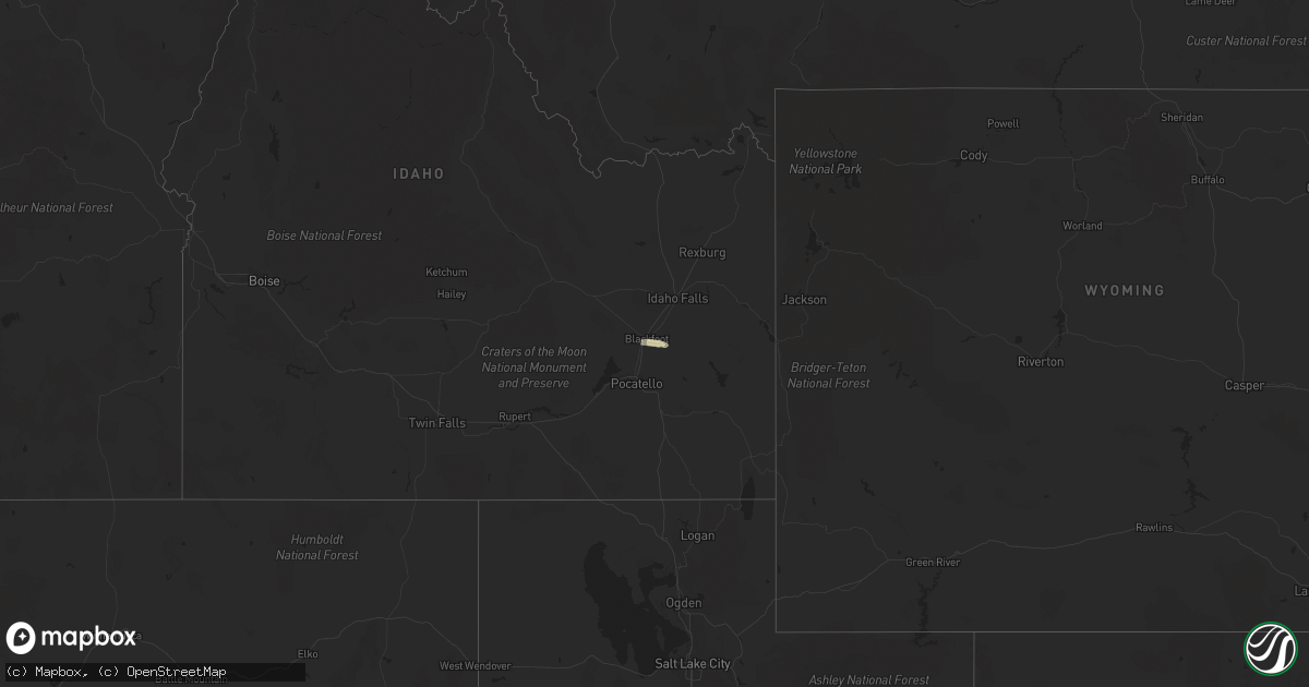 Hail map in Idaho on October 16, 2011
