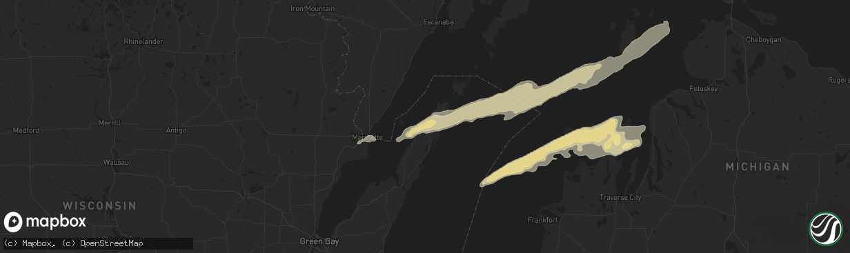 Hail map in Ephraim, WI on October 16, 2016