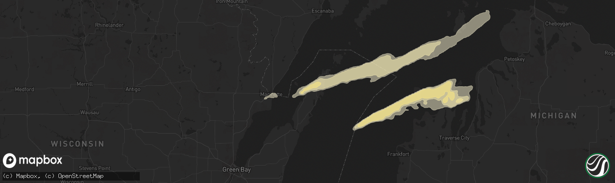 Hail map in Fish Creek, WI on October 16, 2016
