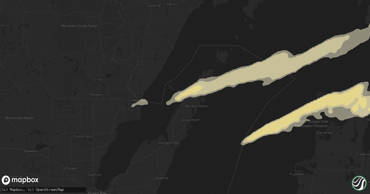 Hail map in Fish Creek, WI on October 16, 2016