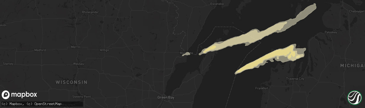 Hail map in Marinette, WI on October 16, 2016
