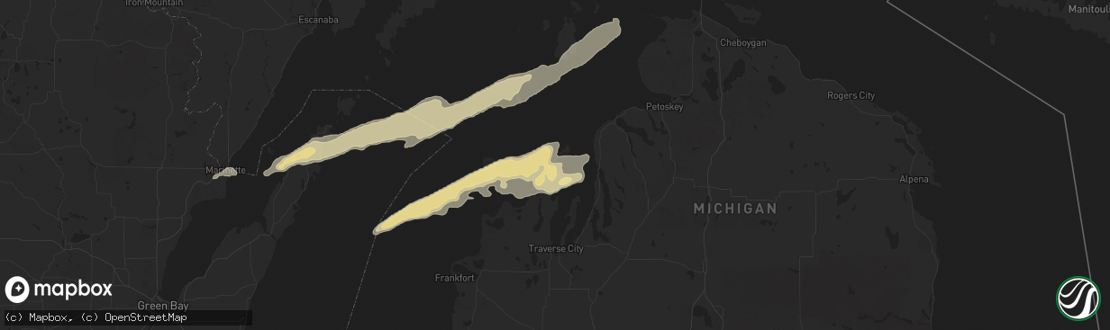 Hail map in Northport, MI on October 16, 2016